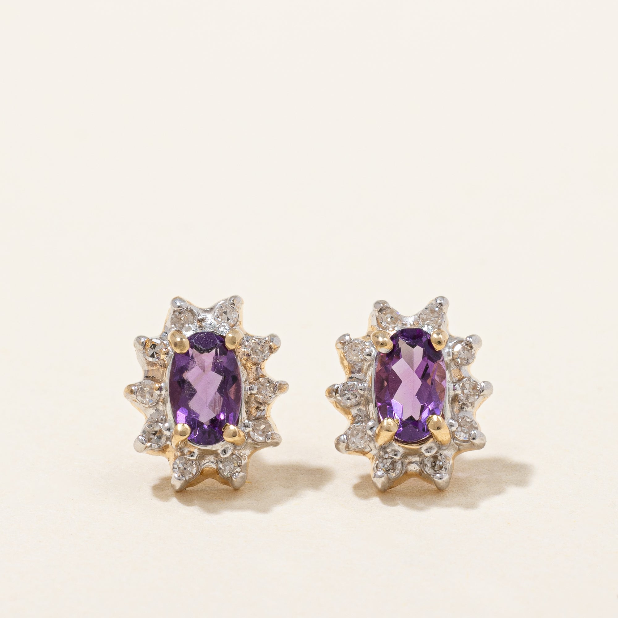 Amethyst & Diamond Earrings | 0.30ctw, 0.10ctw |