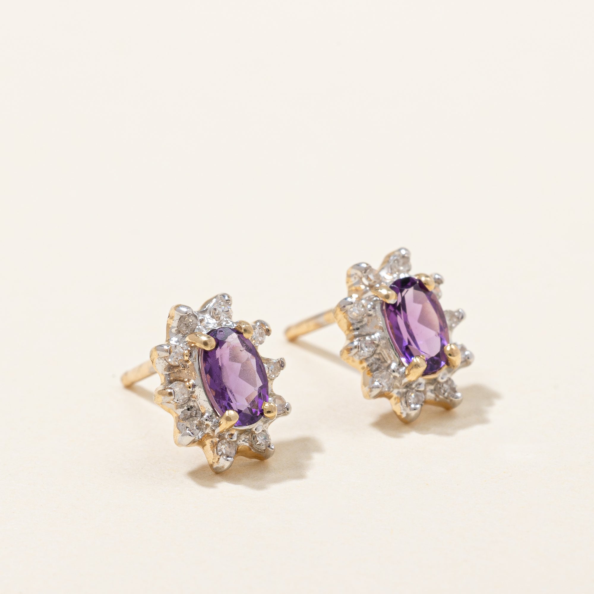 Amethyst & Diamond Earrings | 0.30ctw, 0.10ctw |