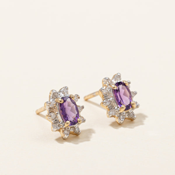 Amethyst & Diamond Earrings | 0.30ctw, 0.10ctw |