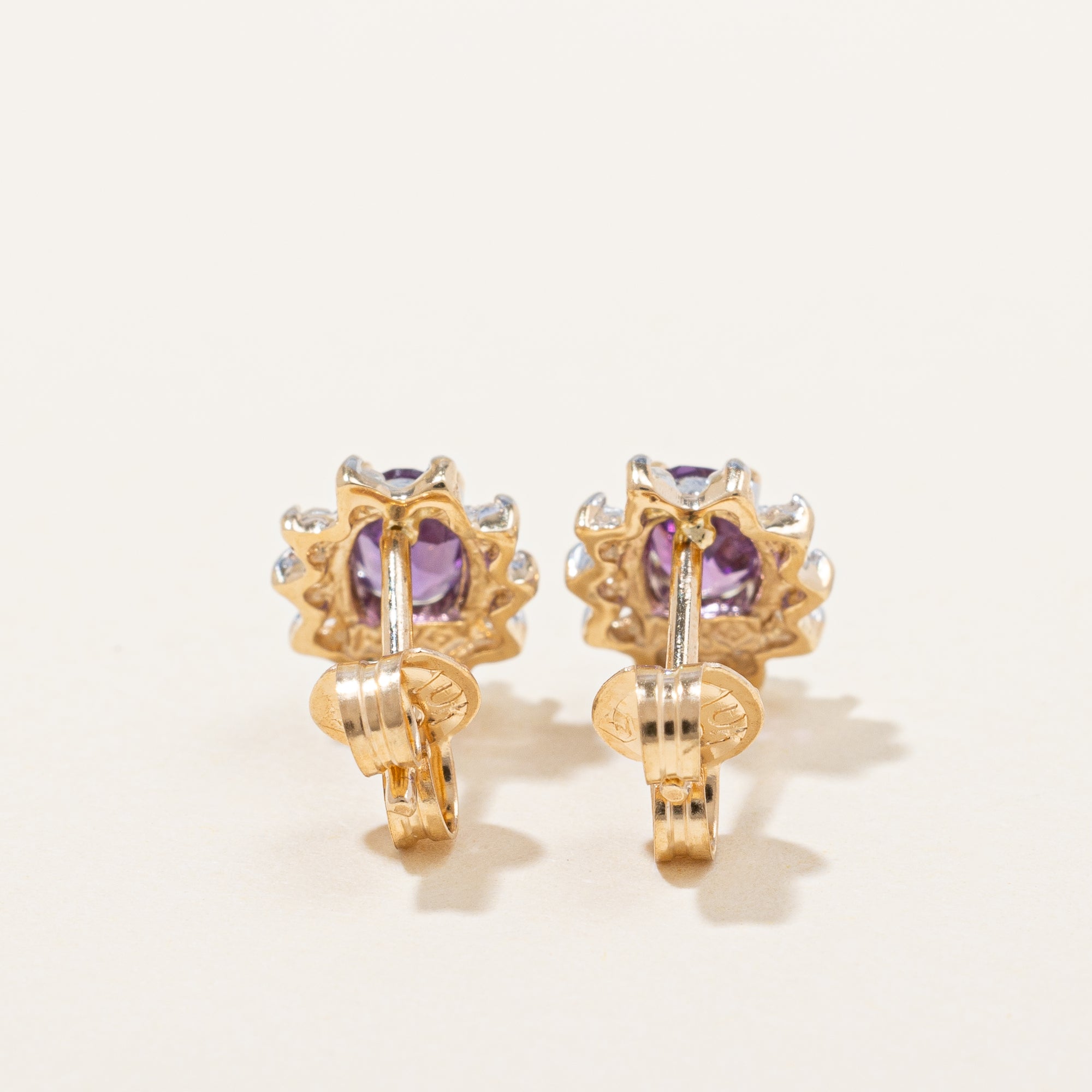 Amethyst & Diamond Earrings | 0.30ctw, 0.10ctw |