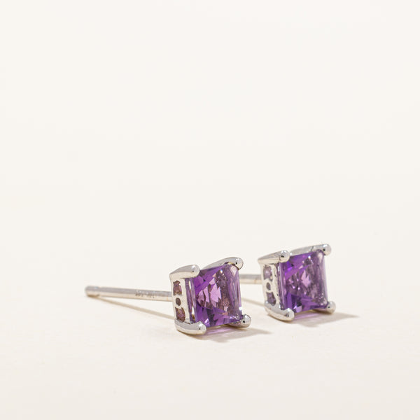 Square Cut Amethyst Earrings | 0.50ctw |