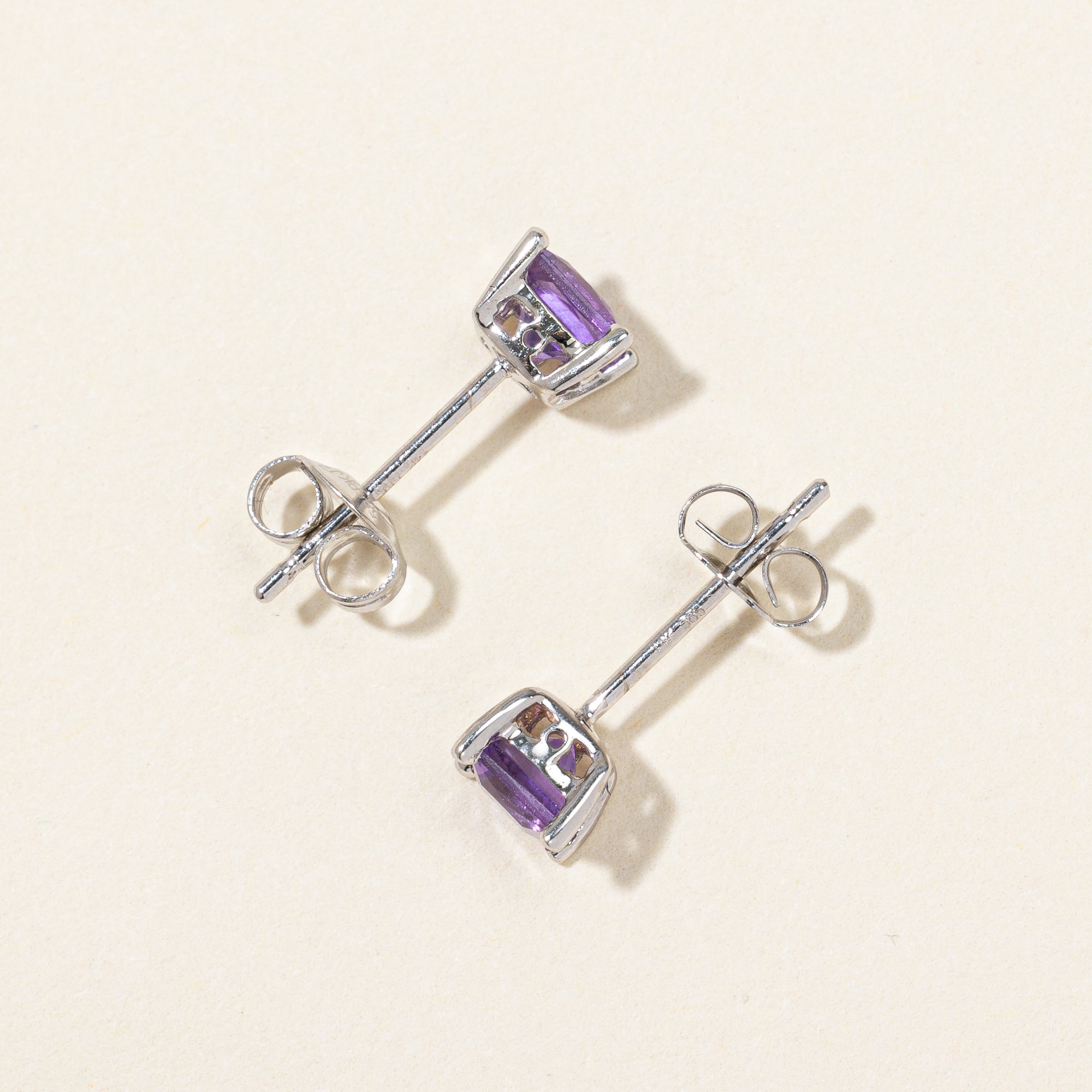 Square Cut Amethyst Earrings | 0.50ctw |