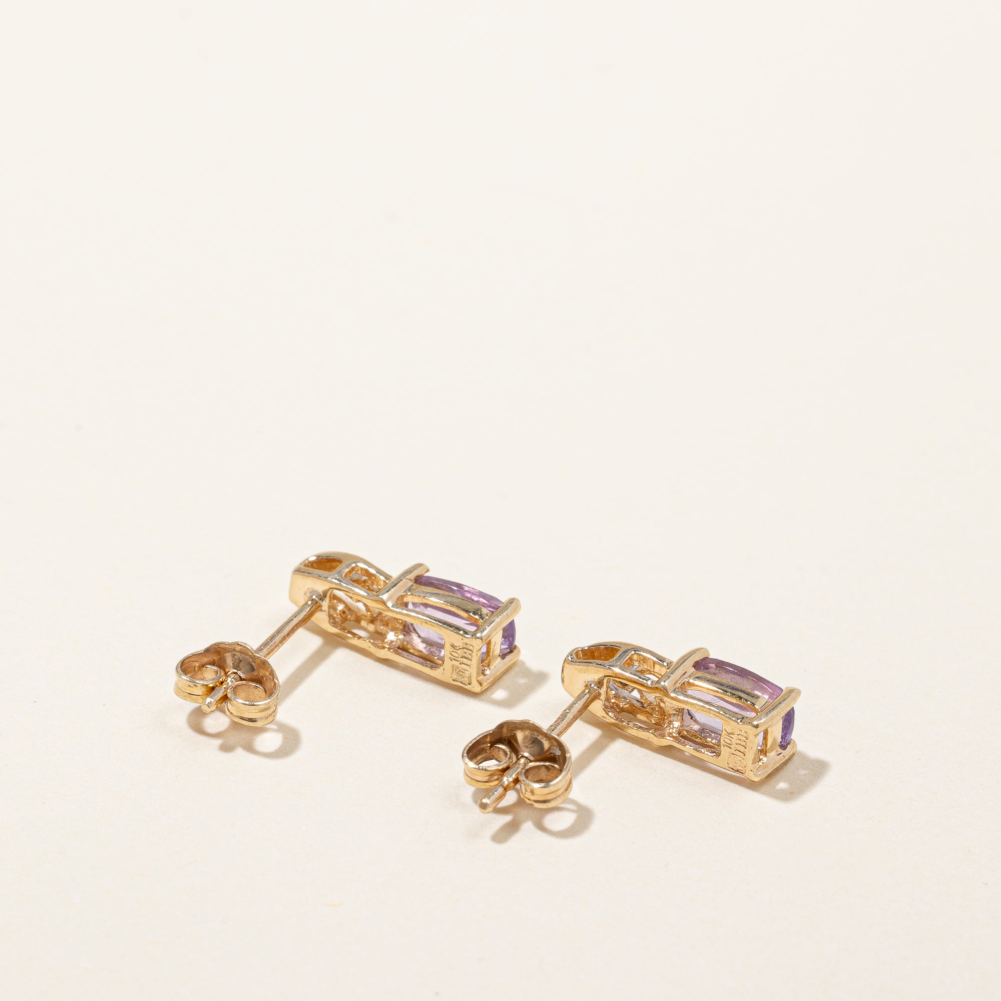 Amethyst & Diamond Earrings | 0.70ctw, 0.01ctw |