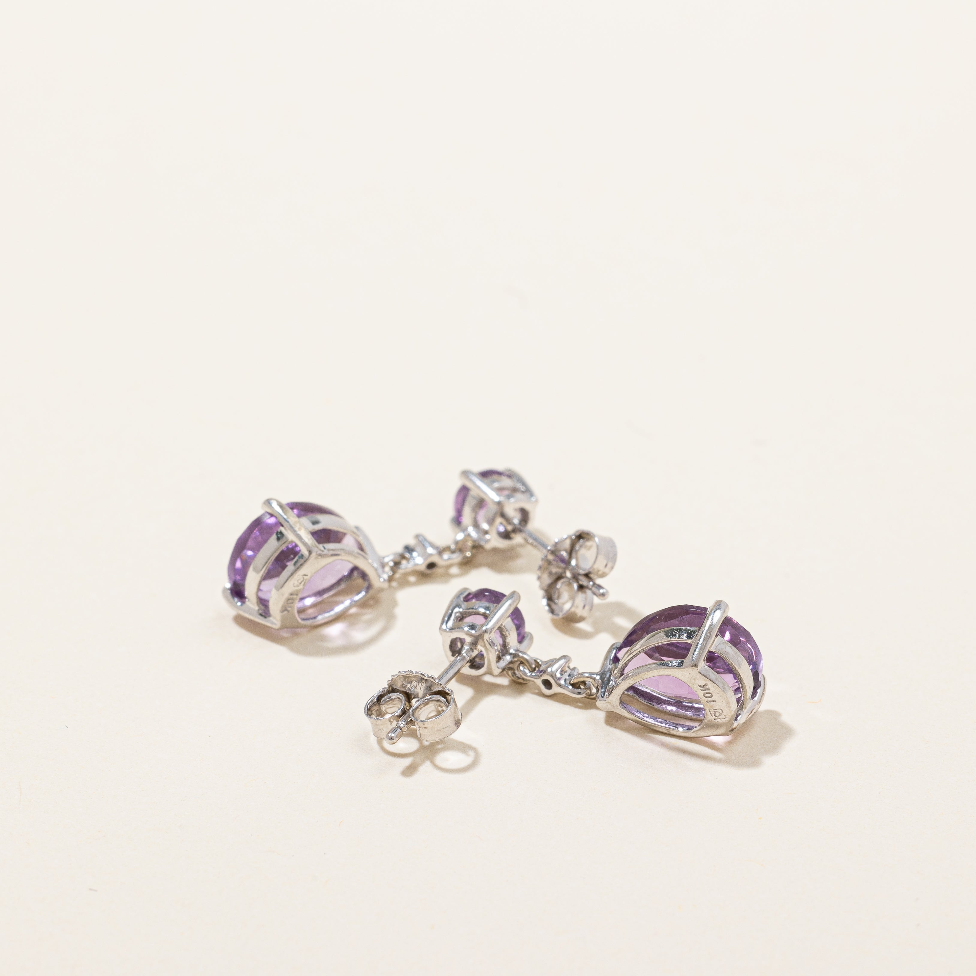 Boucles d'oreilles pendantes en améthyste | 3,00 ct | 