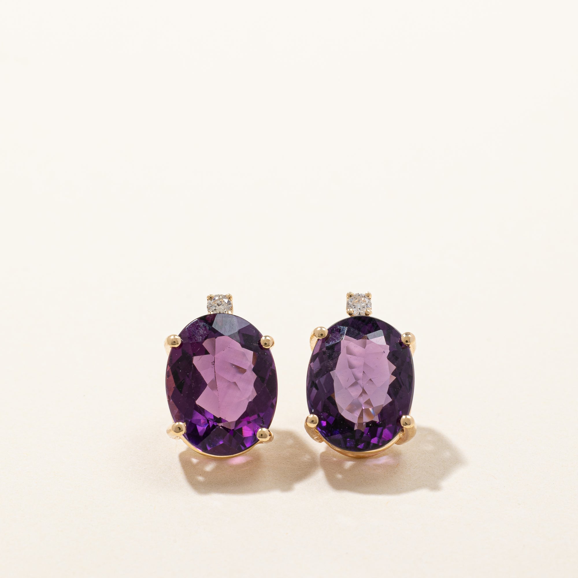 Amethyst & Diamonds Earrings | 4.50ctw, 0.06ctw |