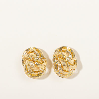 Tiffany & Co' Oval Knot Clip On 18k Earrings