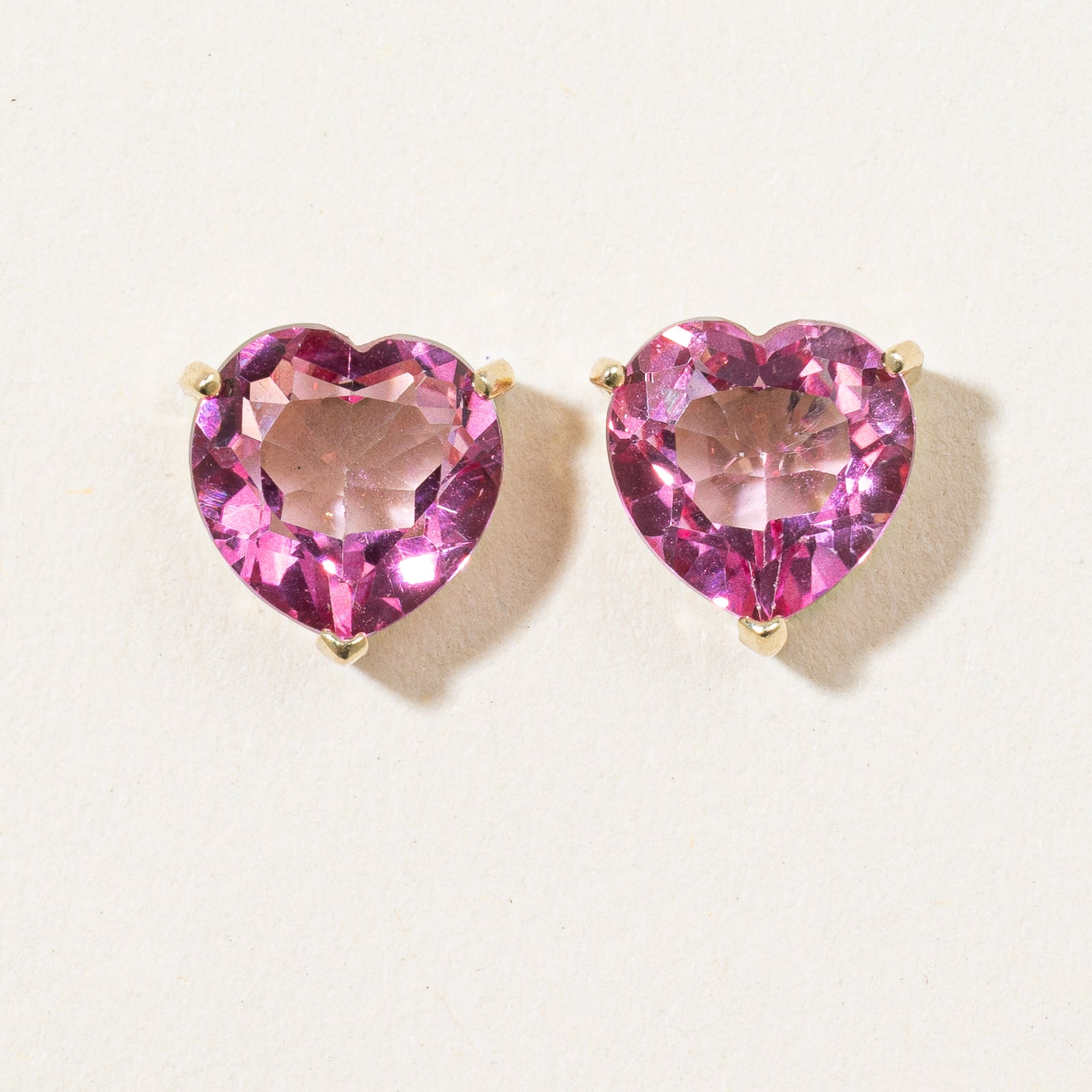 Heart Shaped Pink Topaz Earrings | 3.00ctw |