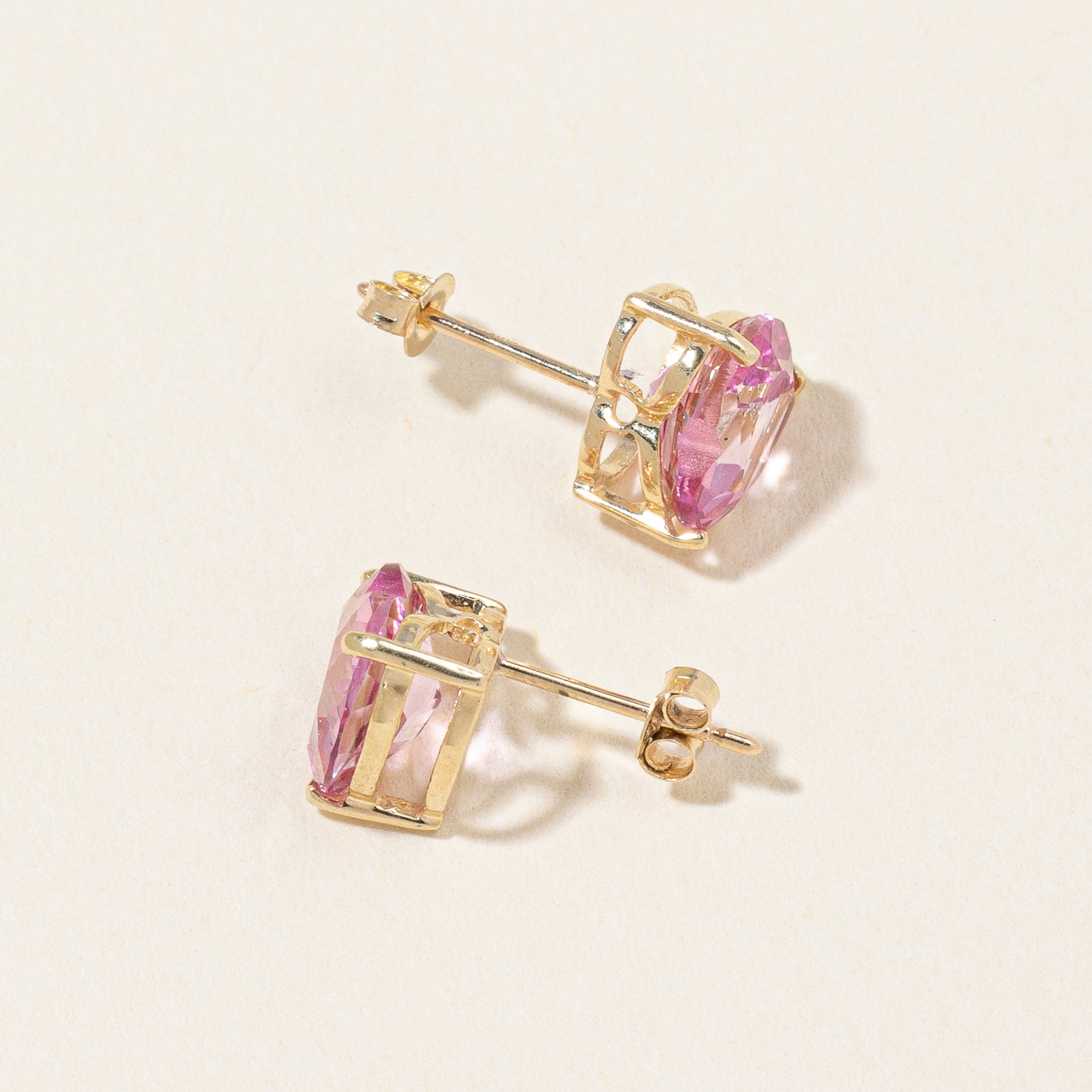 Heart Shaped Pink Topaz Earrings | 3.00ctw |