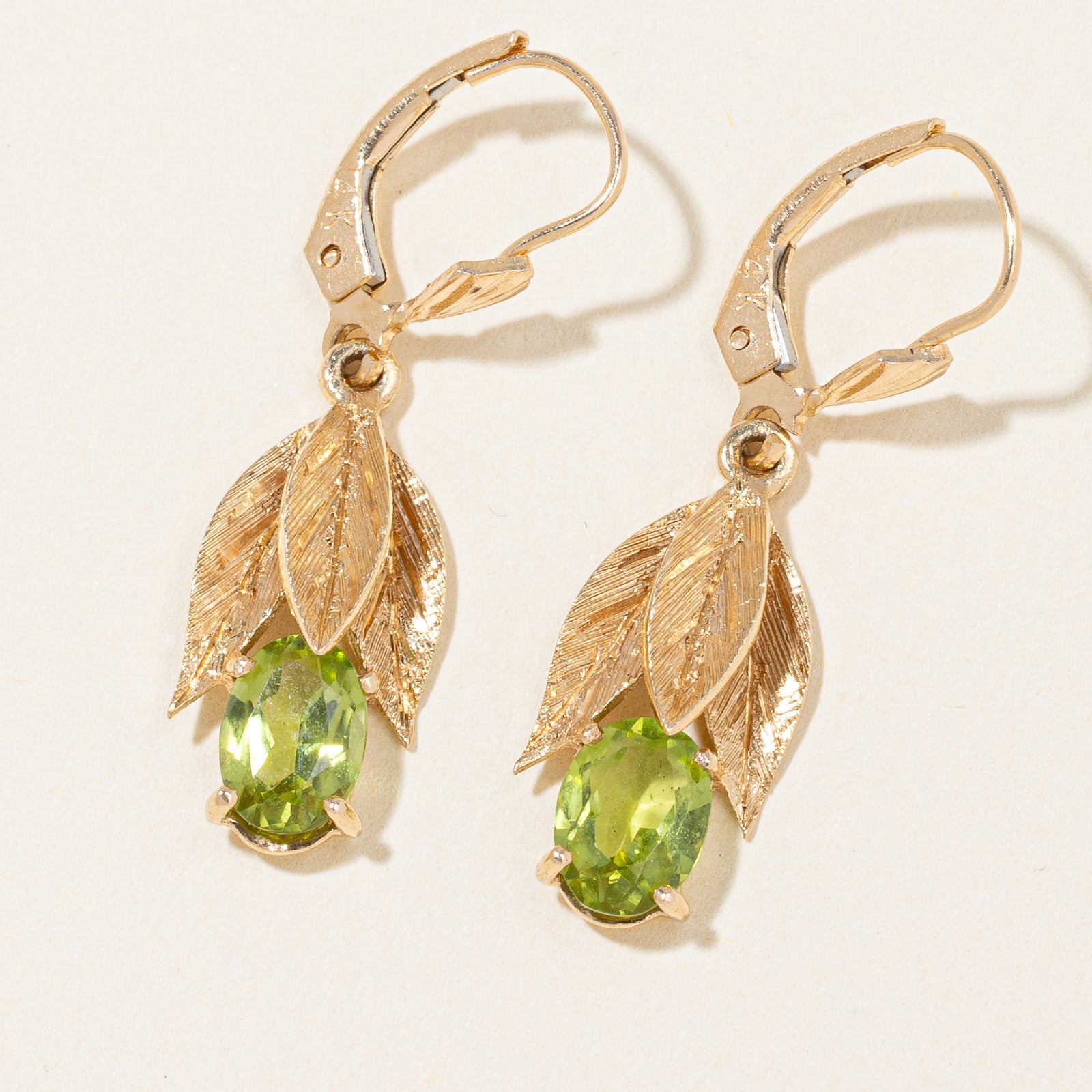 Peridot Leaf Drop Earrings | 1.20ctw |