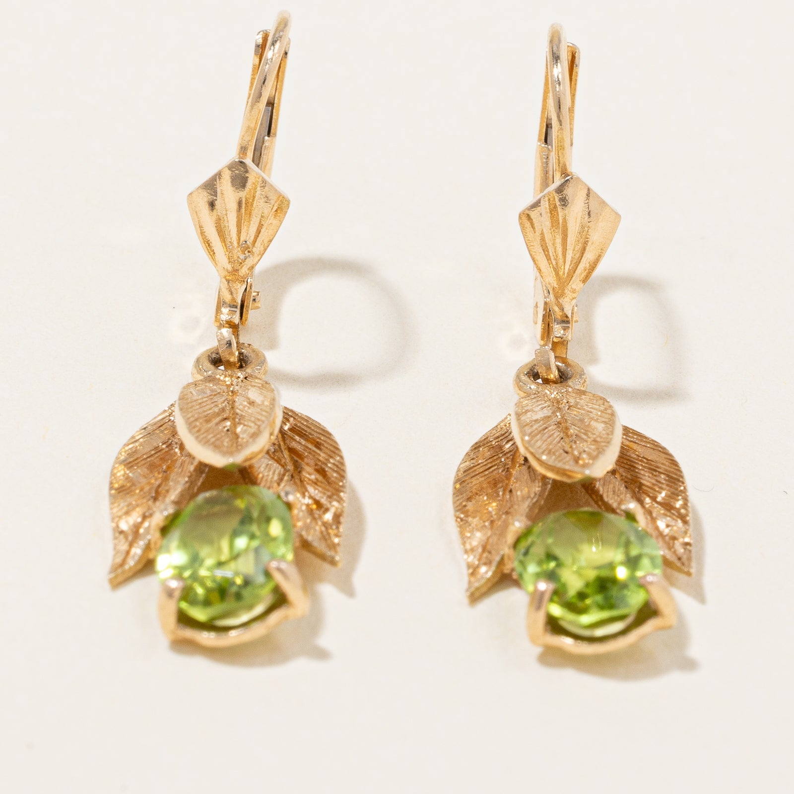 Peridot Leaf Drop Earrings | 1.20ctw |