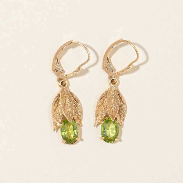 Peridot Leaf Drop Earrings | 1.20ctw |