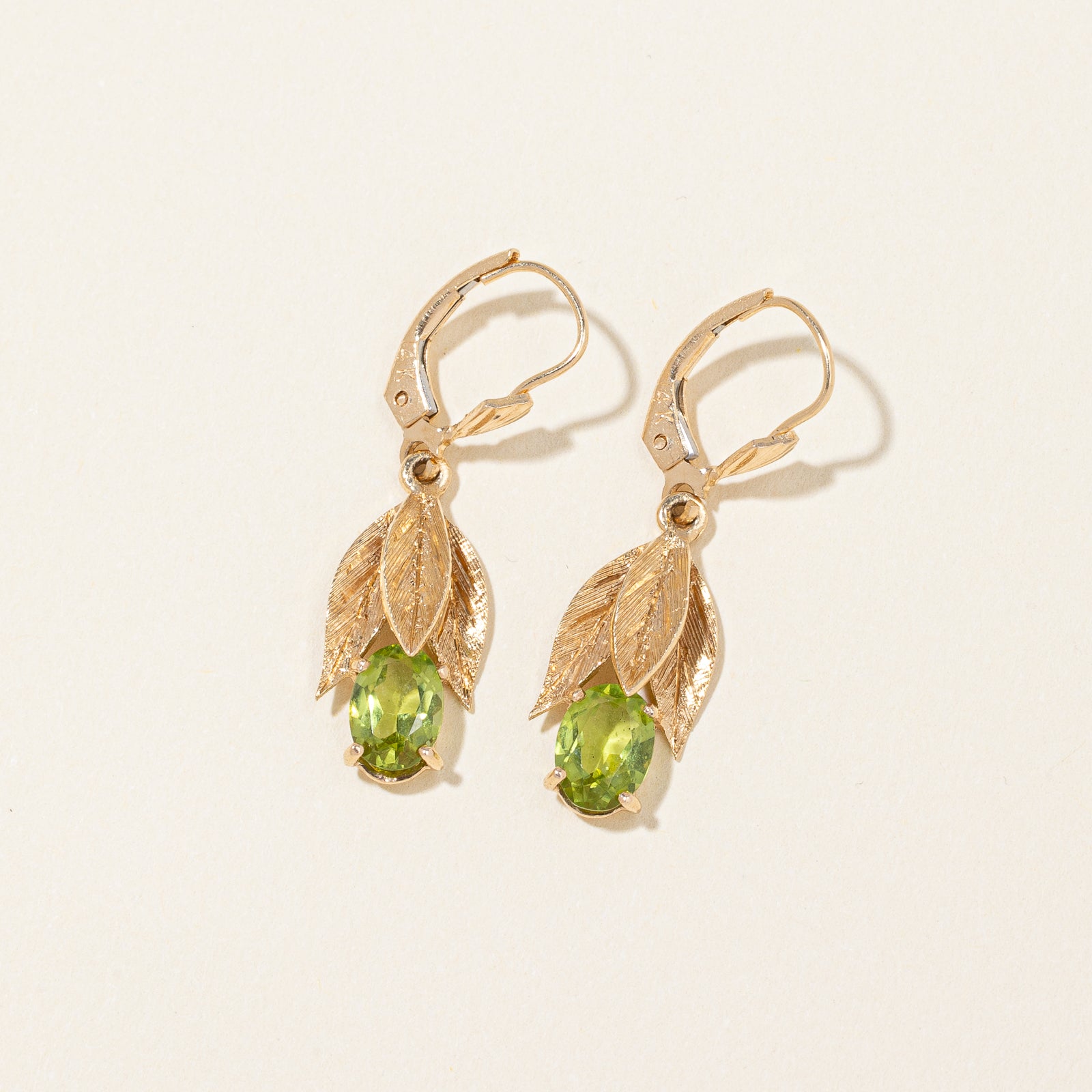 Peridot Leaf Drop Earrings | 1.20ctw |