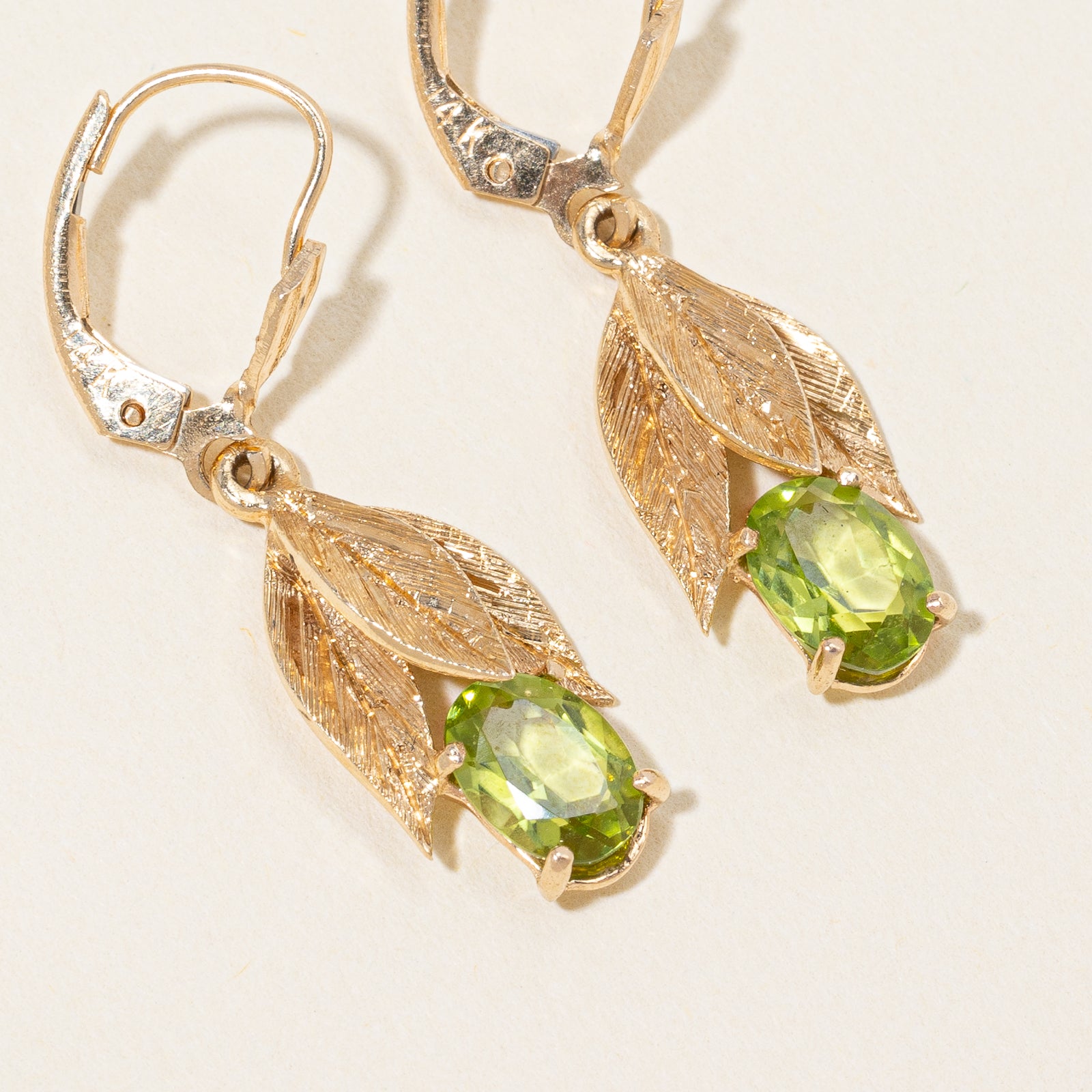 Peridot Leaf Drop Earrings | 1.20ctw |