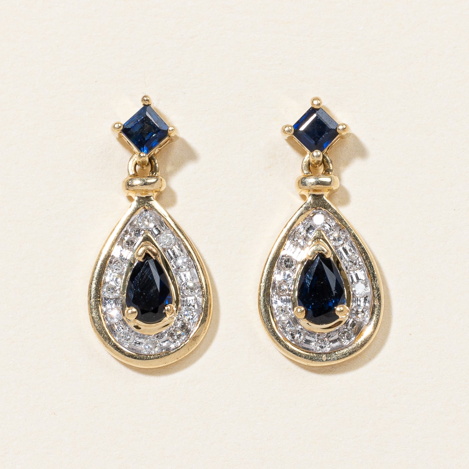 Boucles d'oreilles saphir et diamants | 0,50 ct, 0,12 ct | 