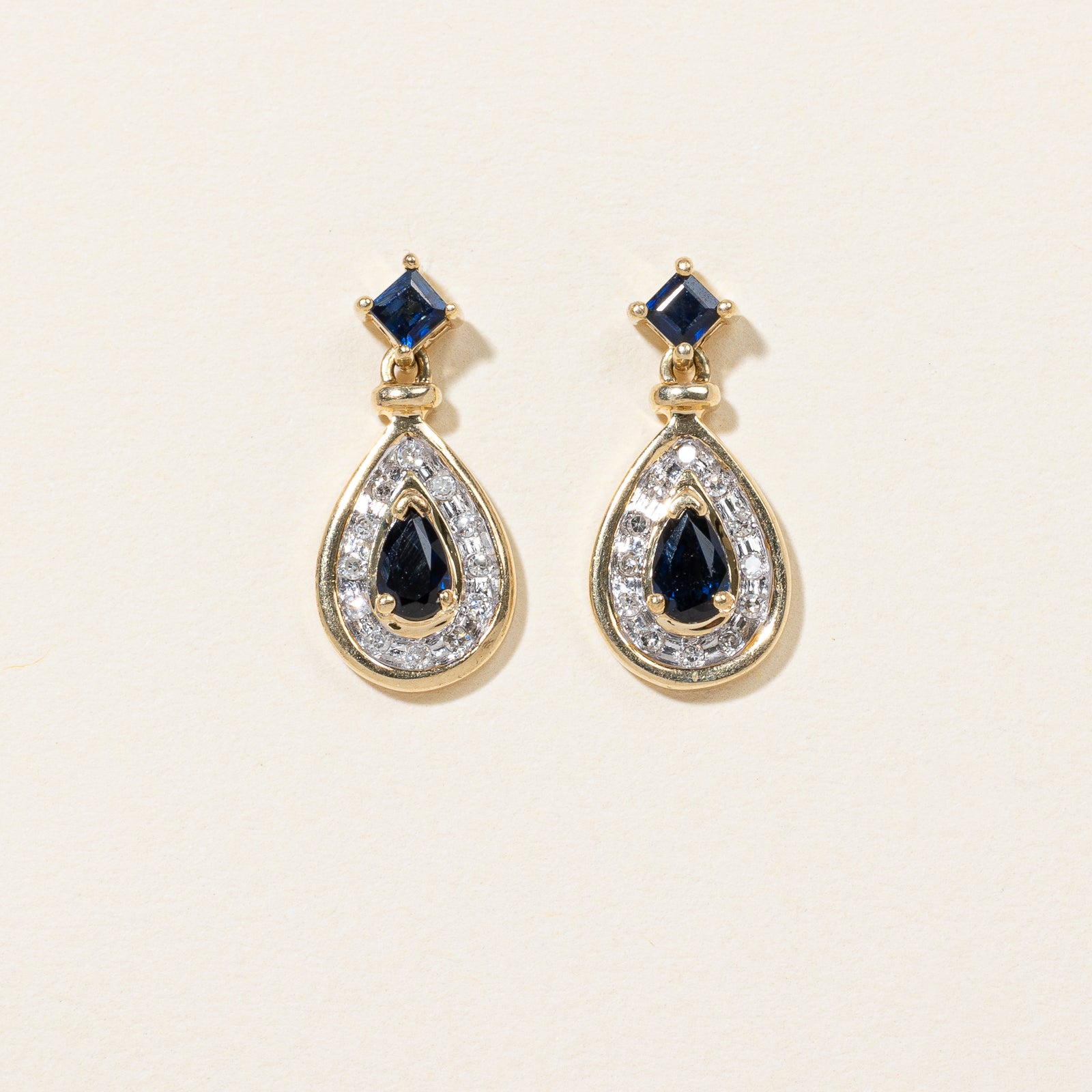 Boucles d'oreilles saphir et diamants | 0,50 ct, 0,12 ct | 