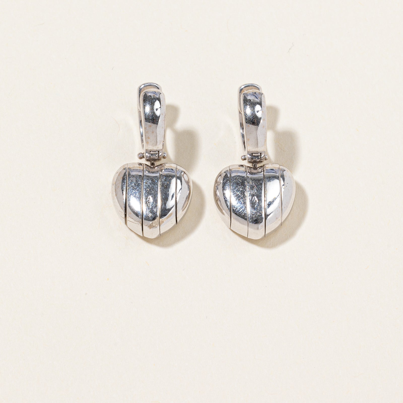 Diamond Drop Heart Hoop Earrings | 0.75ctw |