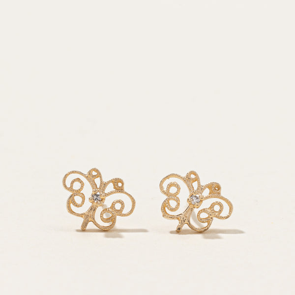 Butterfly Diamond Stud Earrings | 0.02ctw |