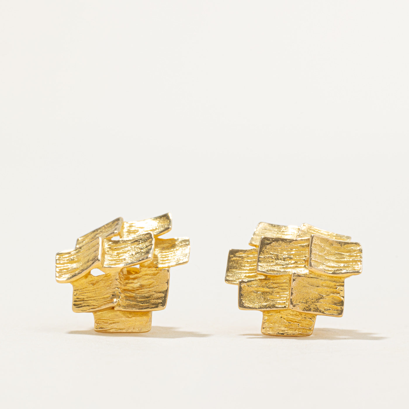 'Cavelti' 18K Abstract Textured Stud Earrings