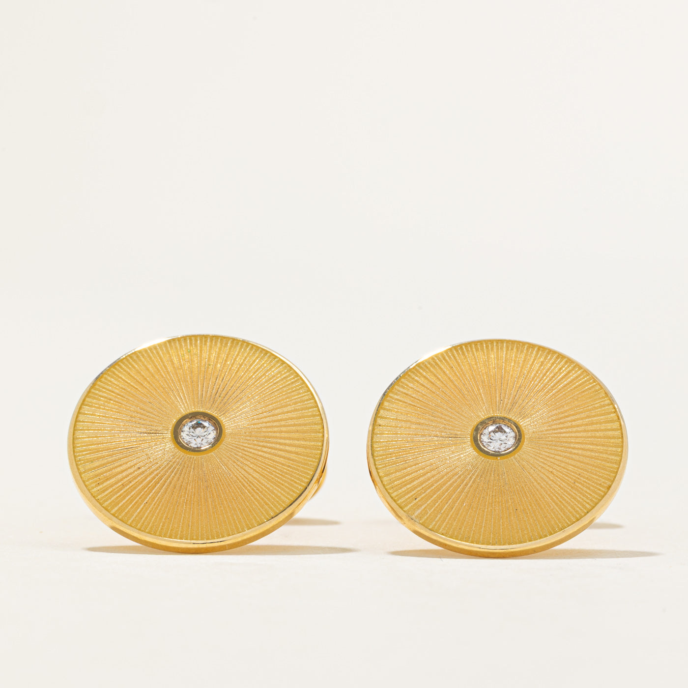 'Fabergé' 18K Diamond Disc Cufflinks | 0.10ctw