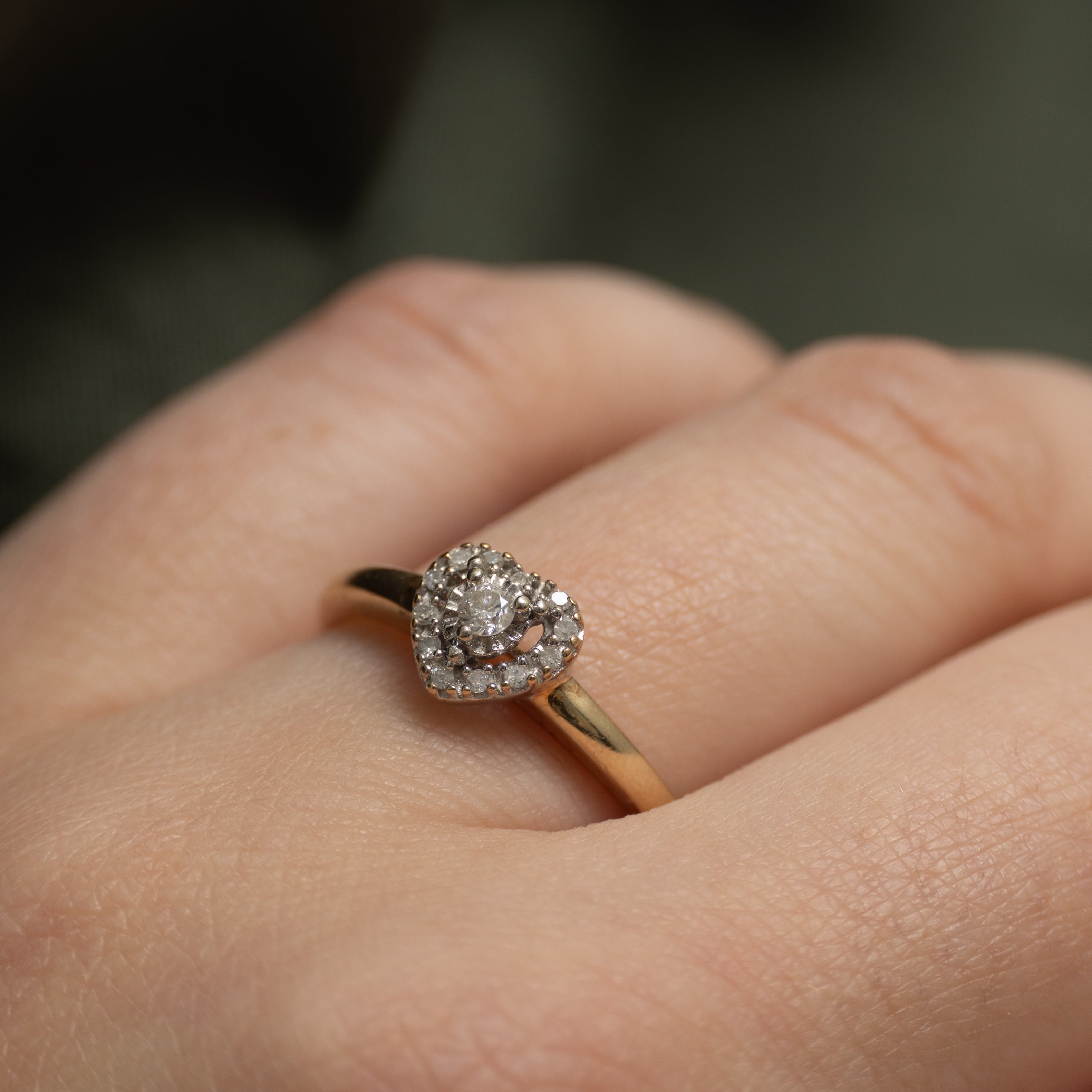 10k Diamond Halo Heart Ring | SZ 7.25