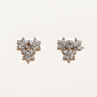 Diamond Cluster Stud Earrings | 0.50ctw