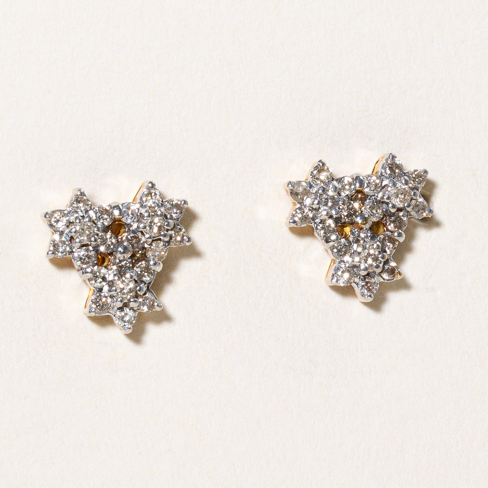 Diamond Cluster Stud Earrings | 0.50ctw