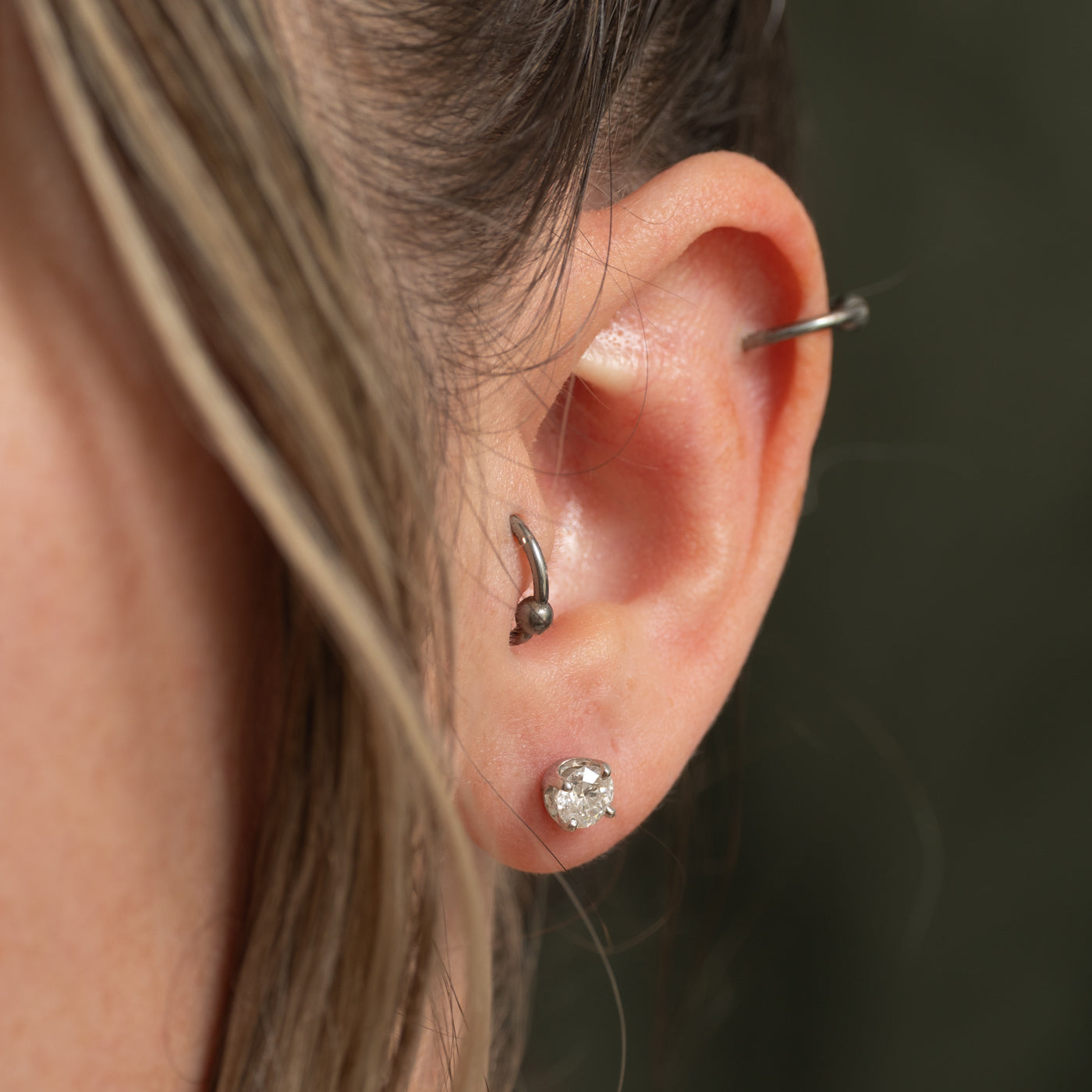 Boucles d'oreilles solitaire en diamant | 1,02 ct