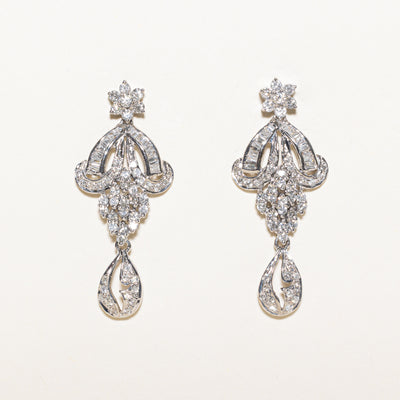 Diamond Ornate Drop Earrings | 1.92ctw