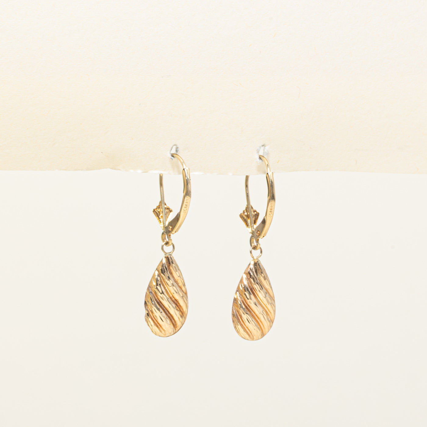 14k Yellow Gold Croissant Drop Earrings