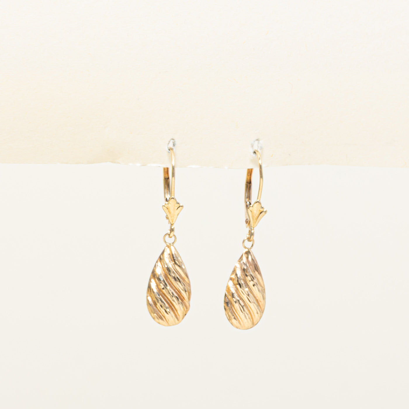 14k Yellow Gold Croissant Drop Earrings