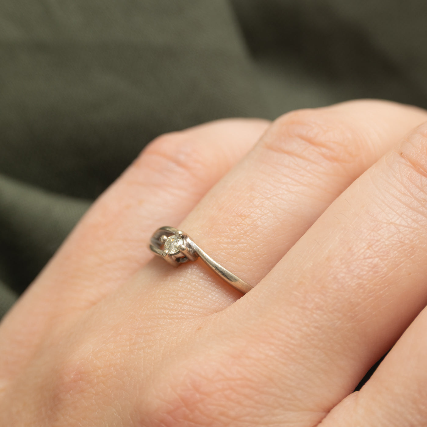 Diamond Open Shank Wave Ring | SZ 7