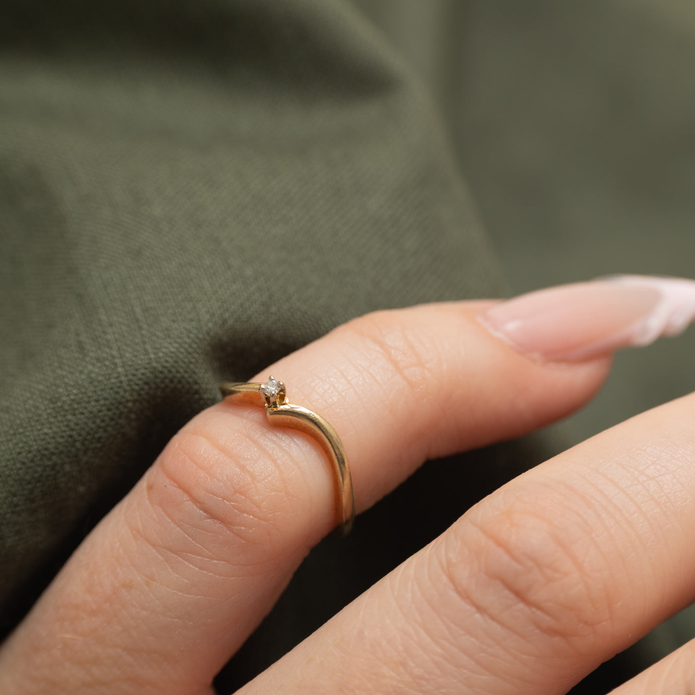 Bague Solitire Diamond Wave Bypass | Taille 2