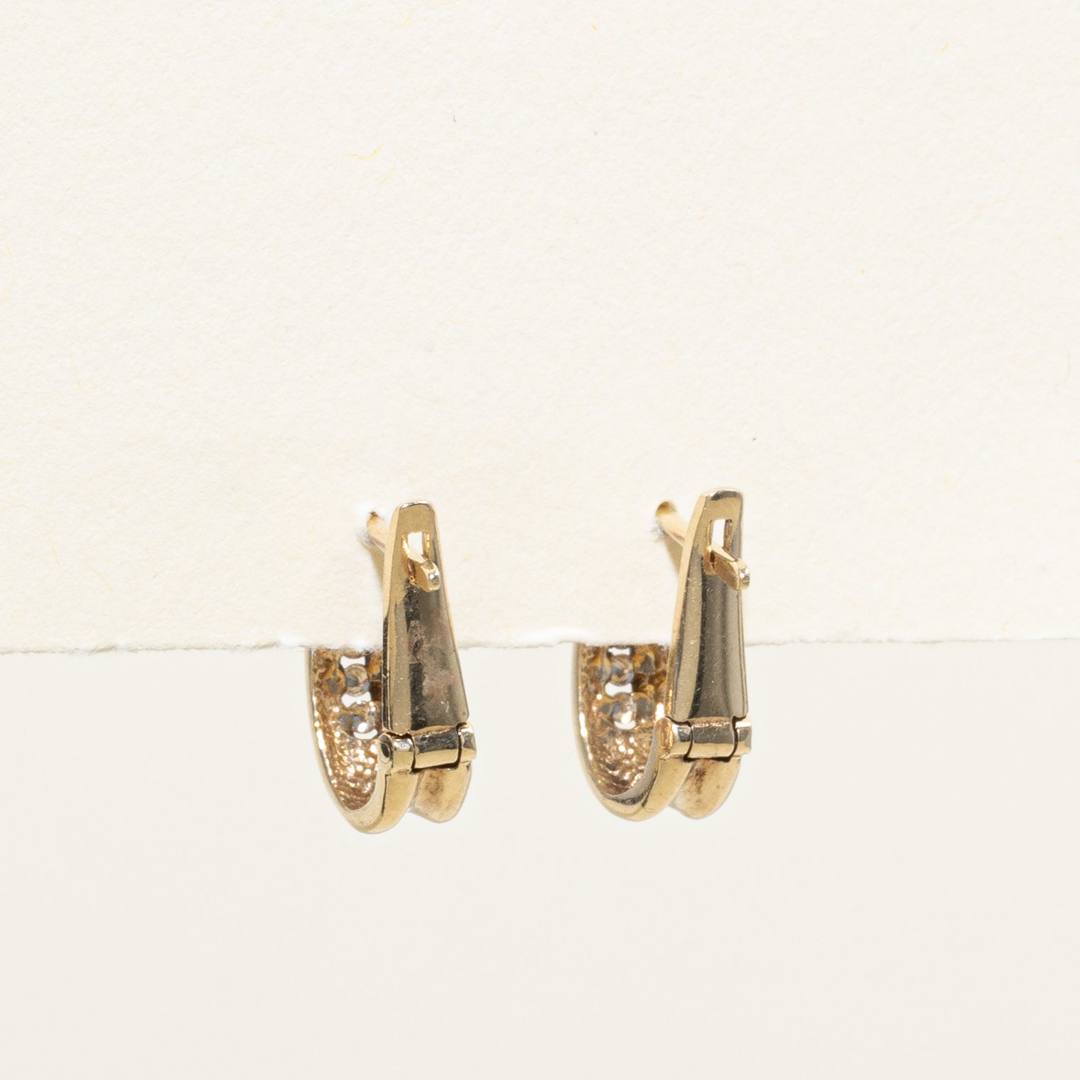 Channel Set Diamond Huggie Earrings