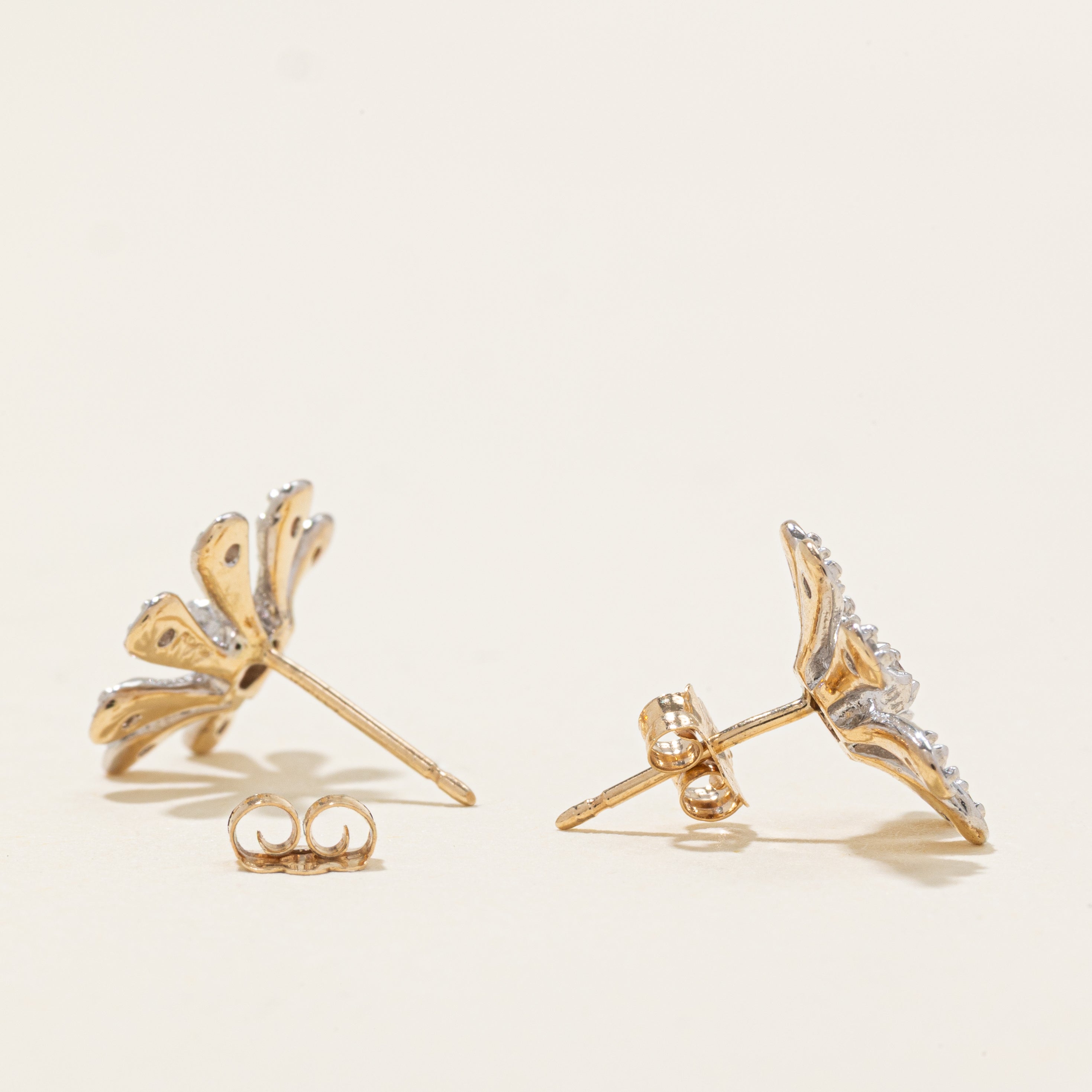 Diamond Floral Stud Earrings