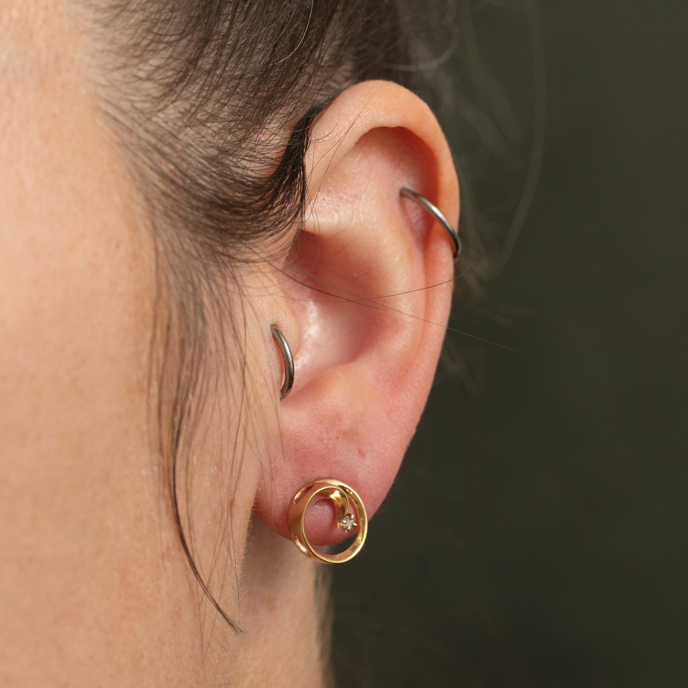 Diamond Swirl Stud Earrings