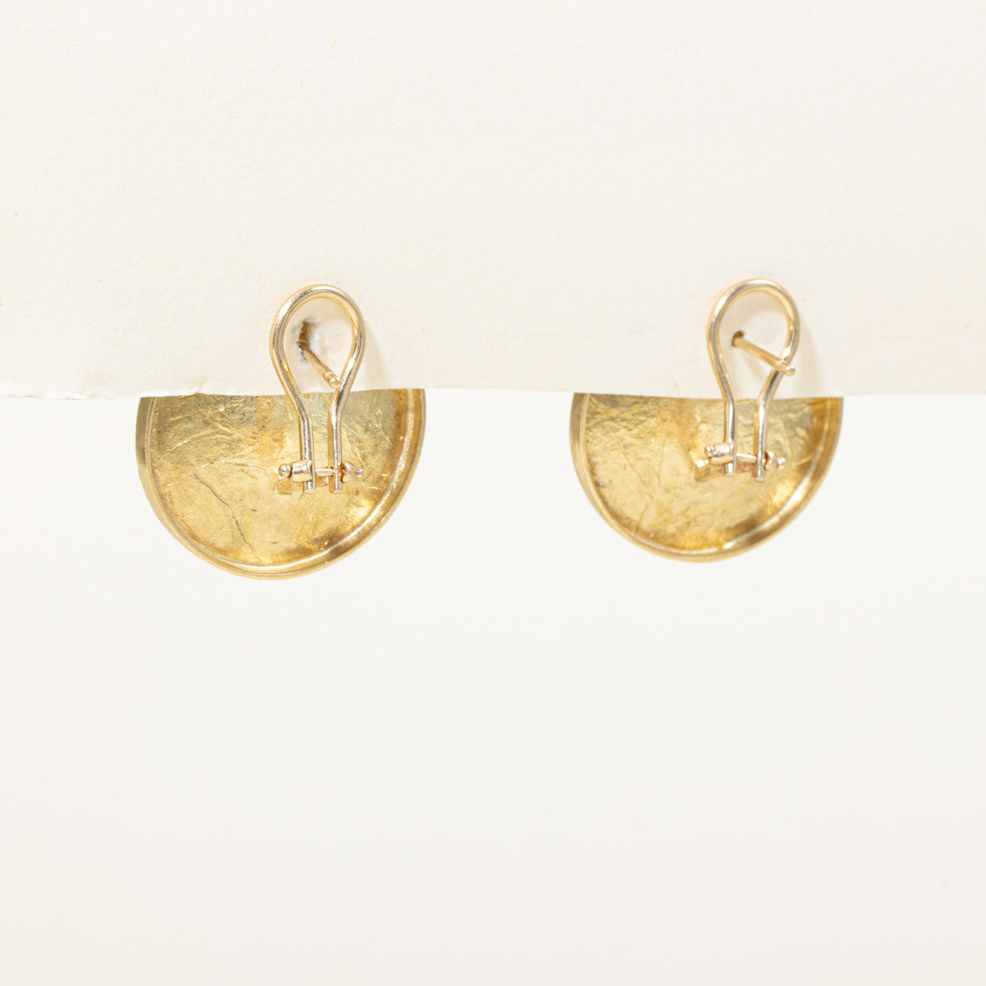 18k Yellow Gold Large Disc Stud Earrings