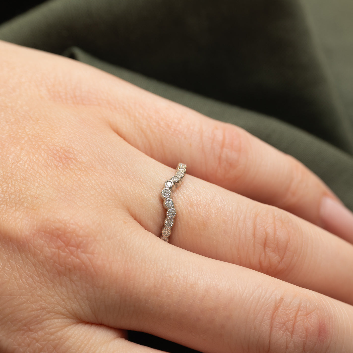 Semi Eternity Diamond Contour Ring | SZ 6