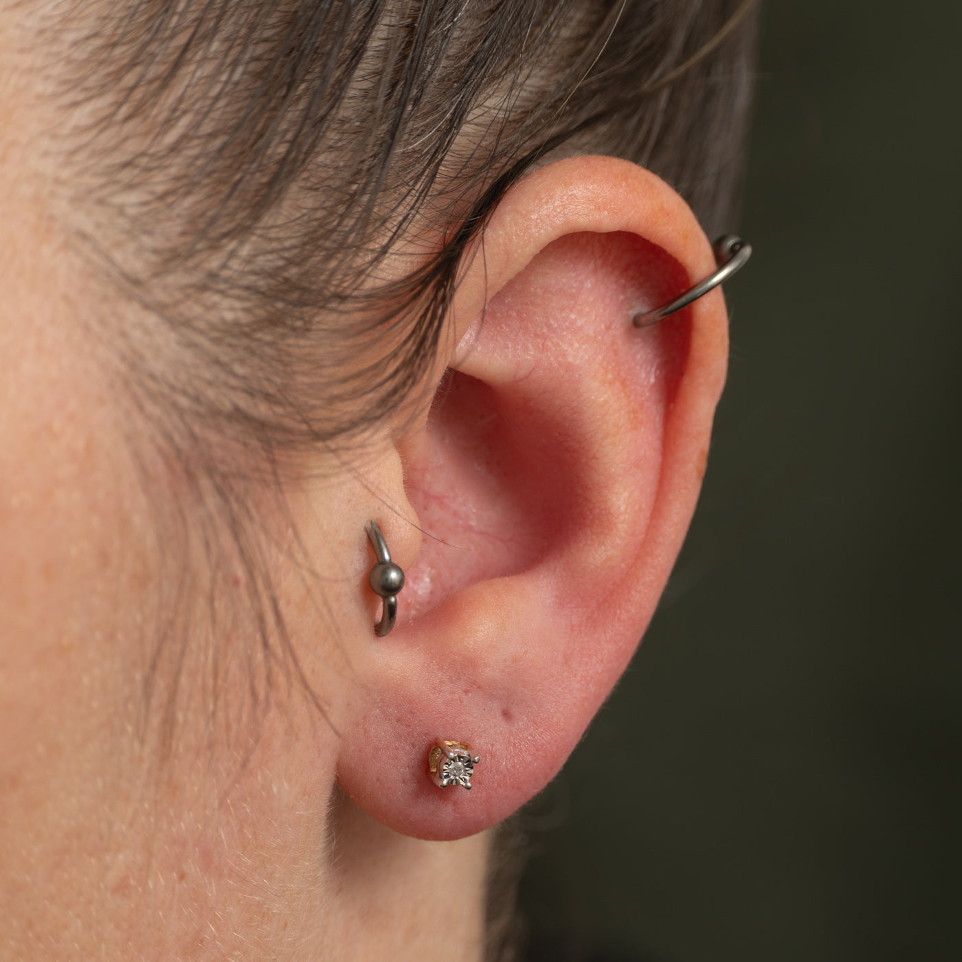 Illusion Set Diamond Stud Earrings