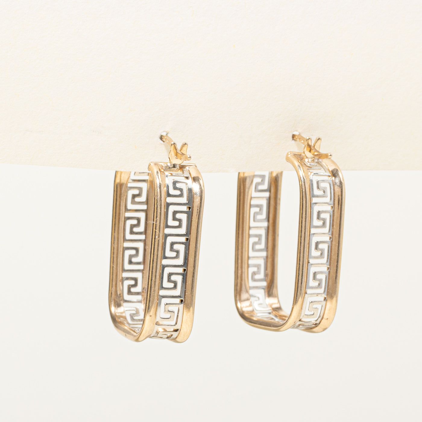 10k Yellow Gold Geometric Hoop Earrings