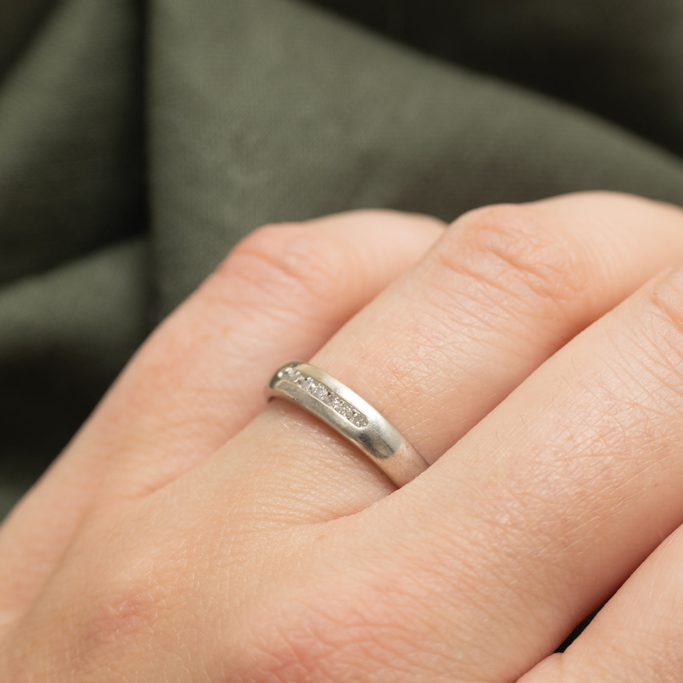 Channel Set Seven Stone Diamond Band | SZ 7