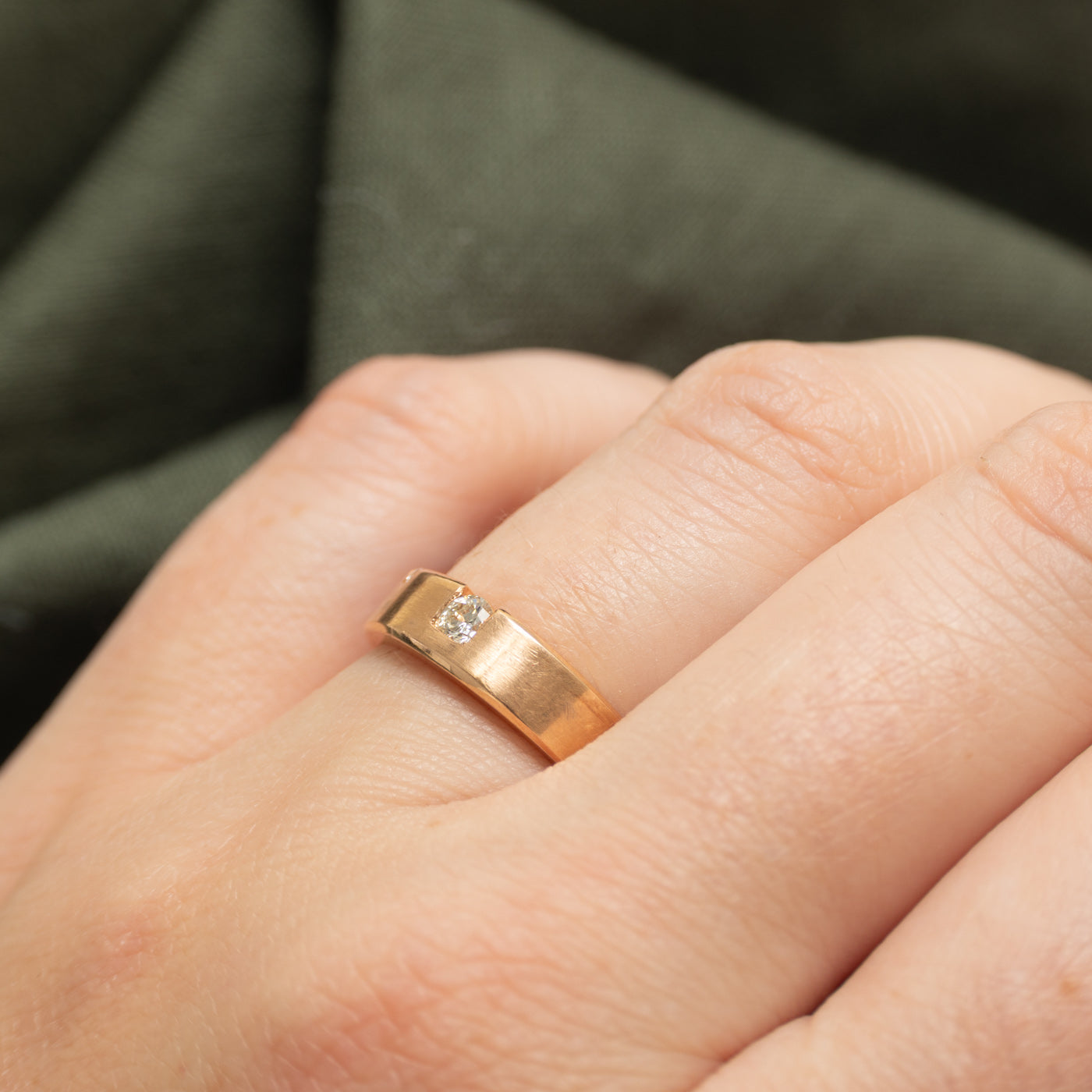 18k Rose Gold Two Stone Diamond Band | 4.65mm | SZ 5.75