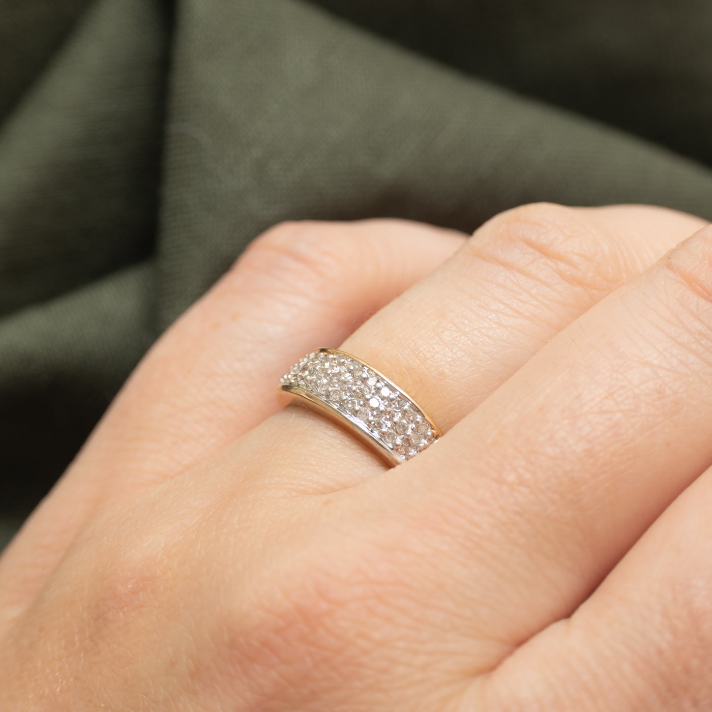 Bague sertie de diamants pavés | Taille 5