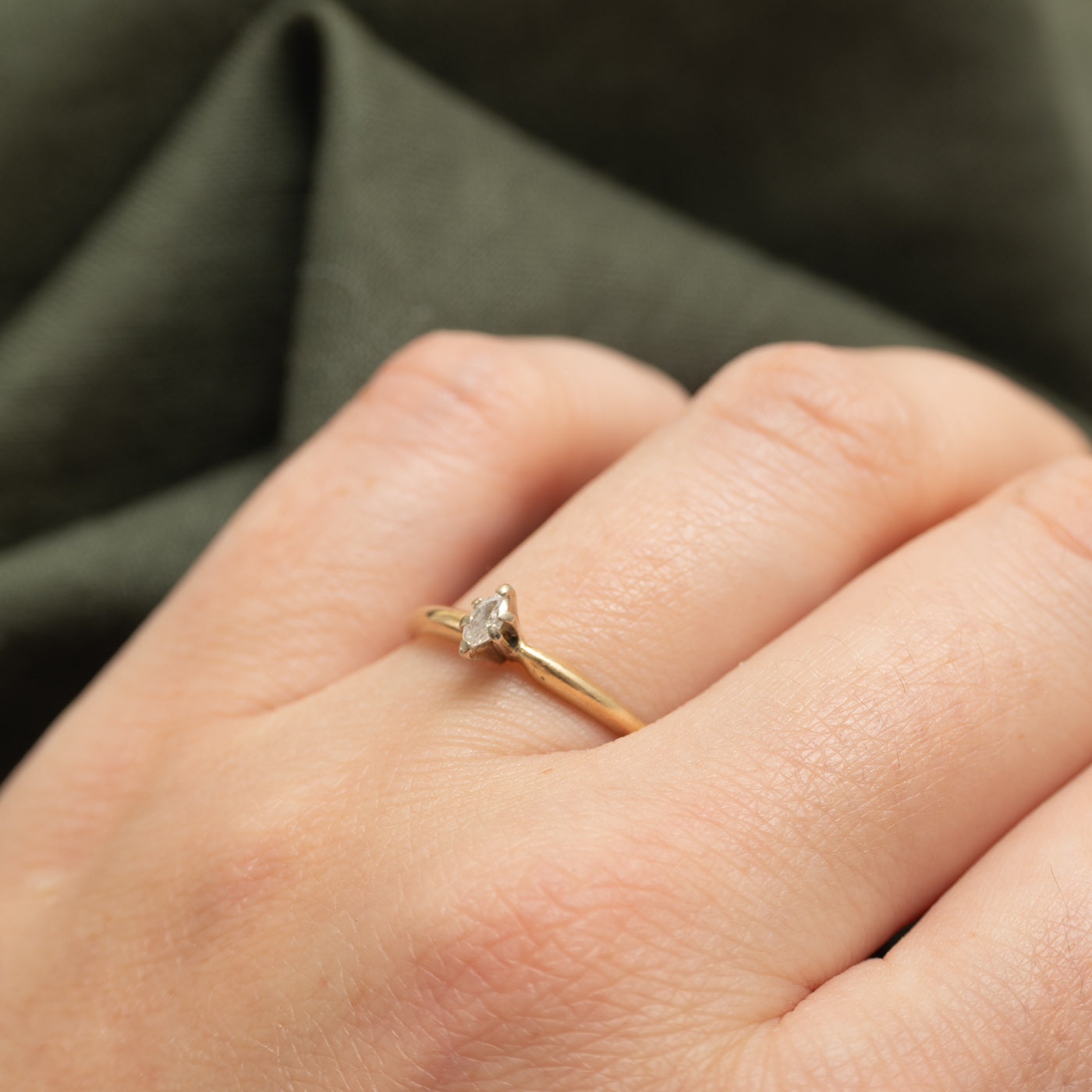 Marquise Cut Diamond Petite Ring | SZ 8