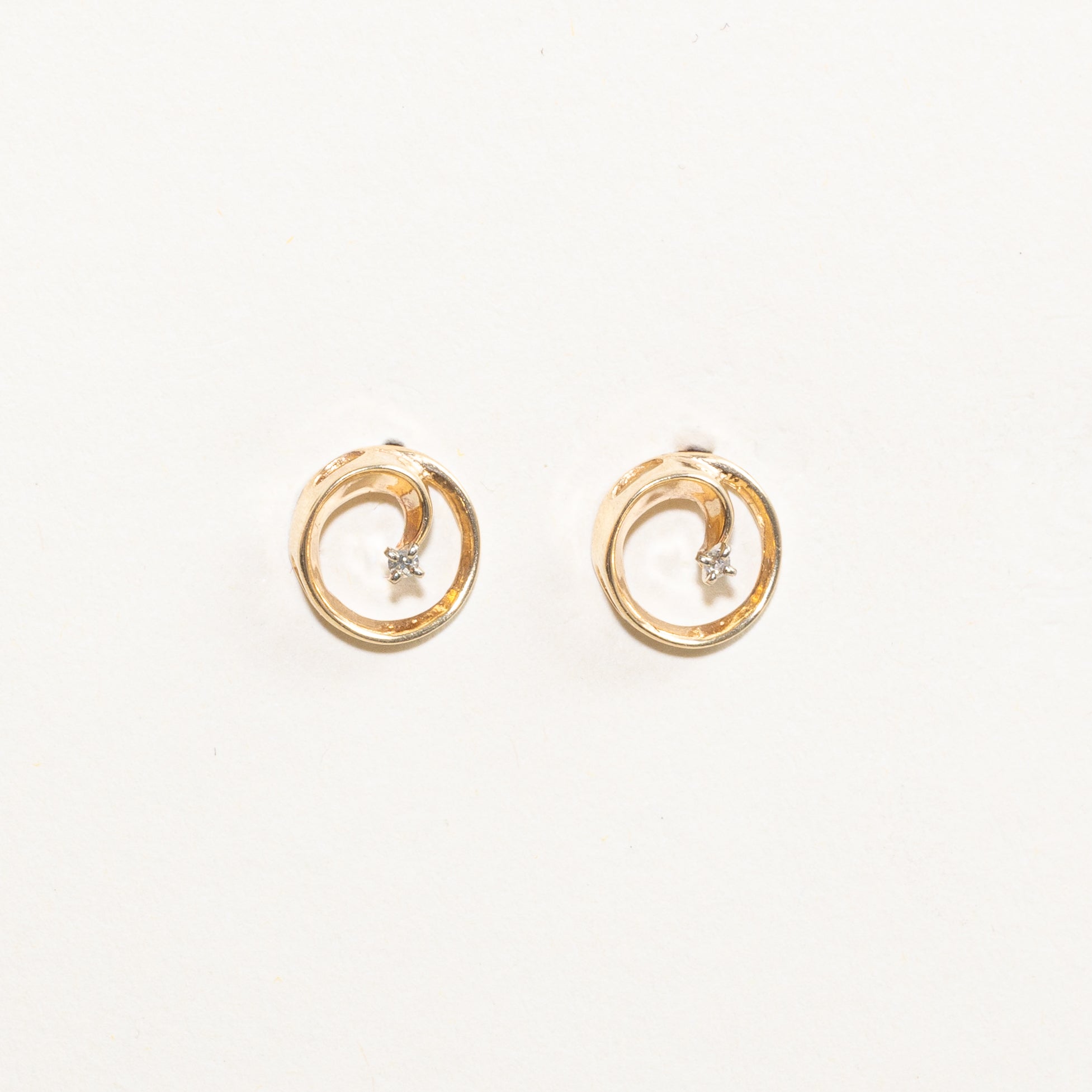 Diamond Swirl Stud Earrings
