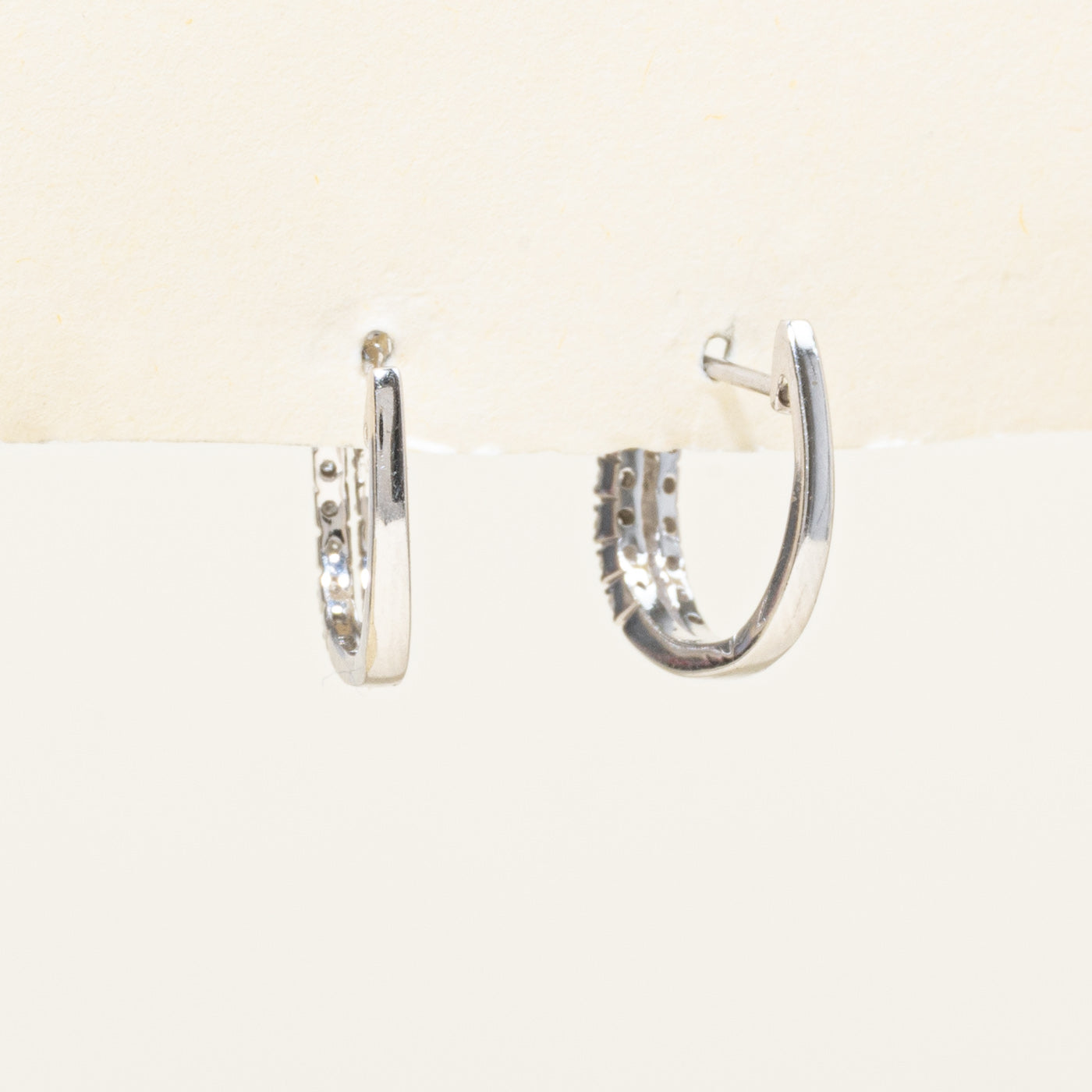 Double Row Diamond Hoop Earrings