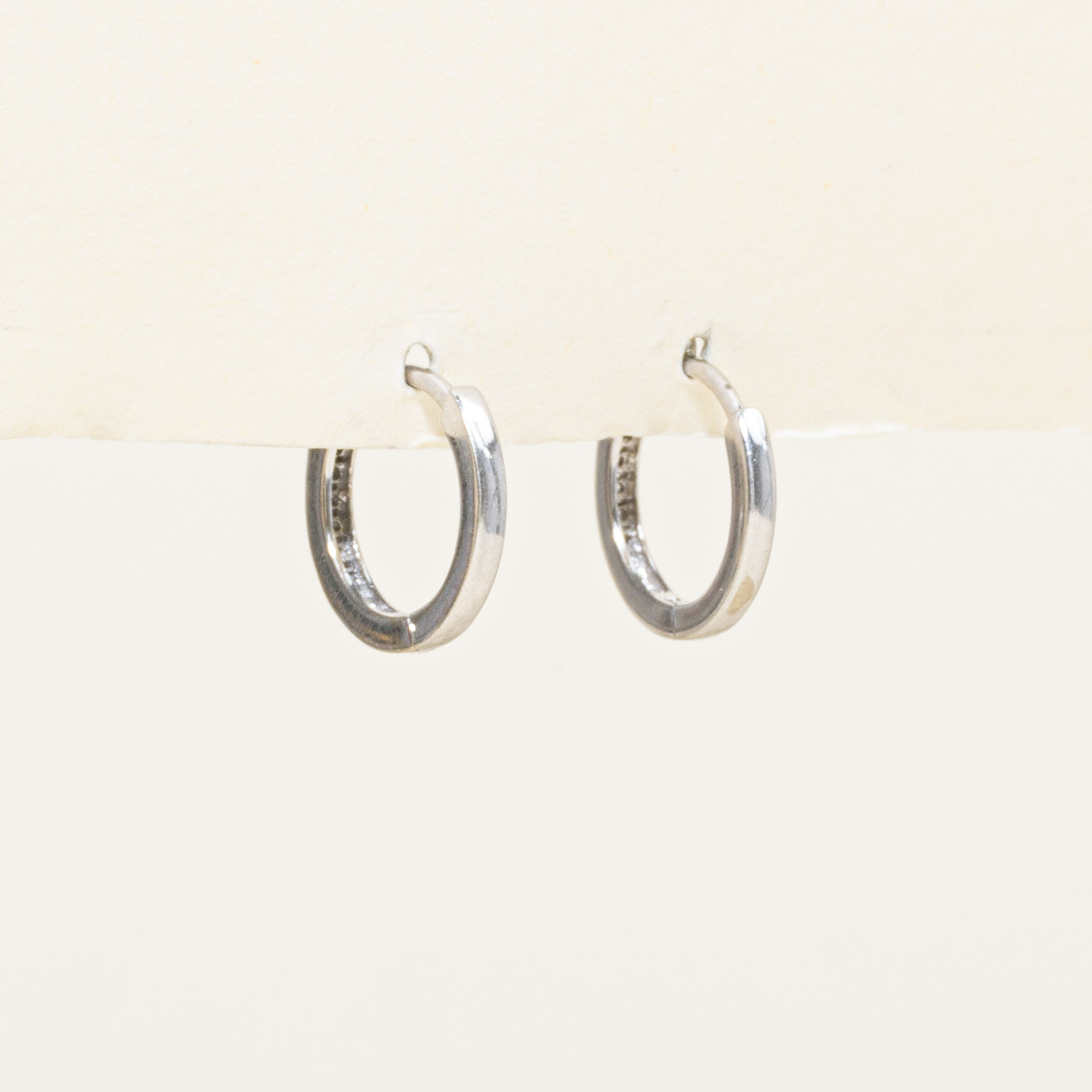 Channel Set Diamond Huggie Earrings