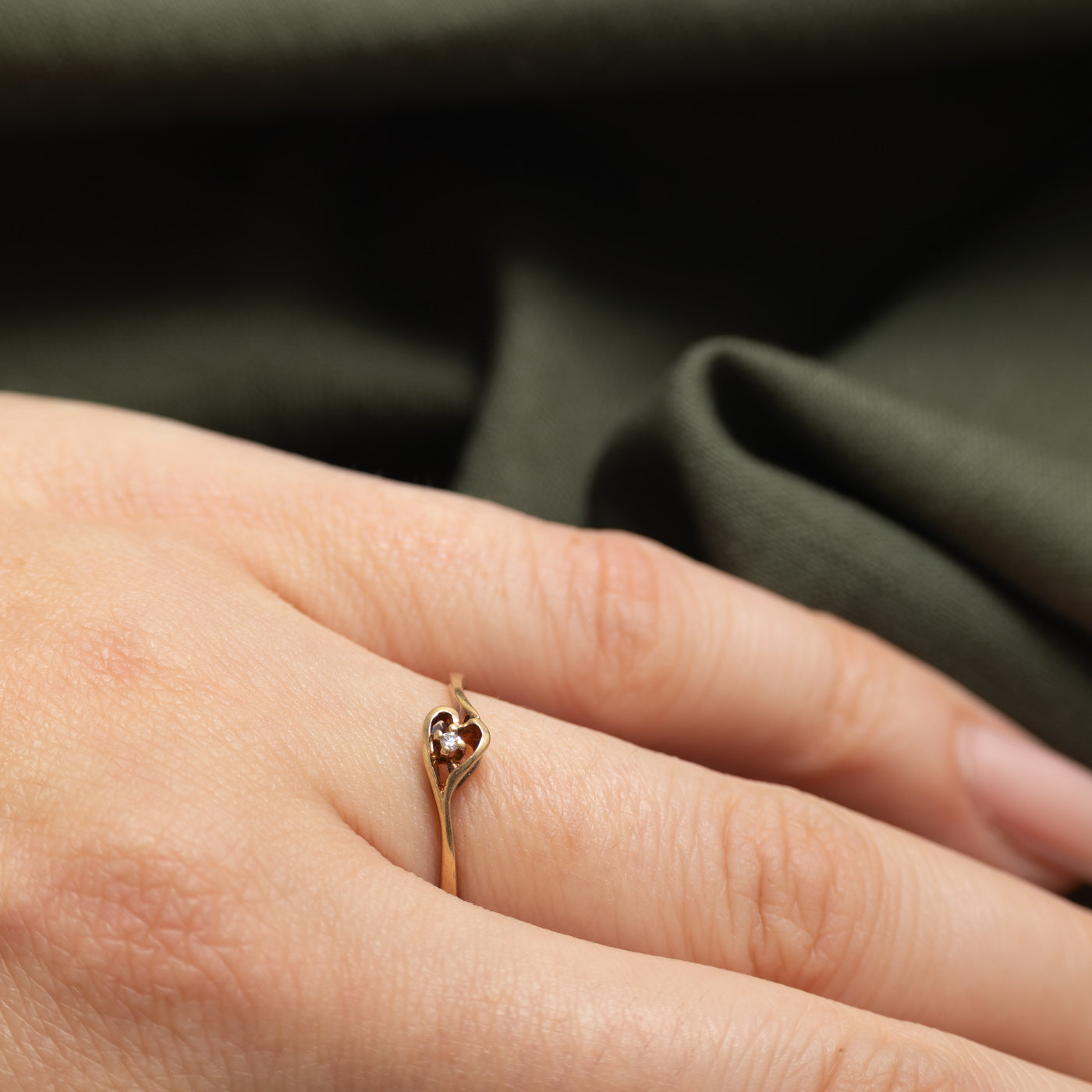 Diamond Heart Bypass Ring | SZ 6.25
