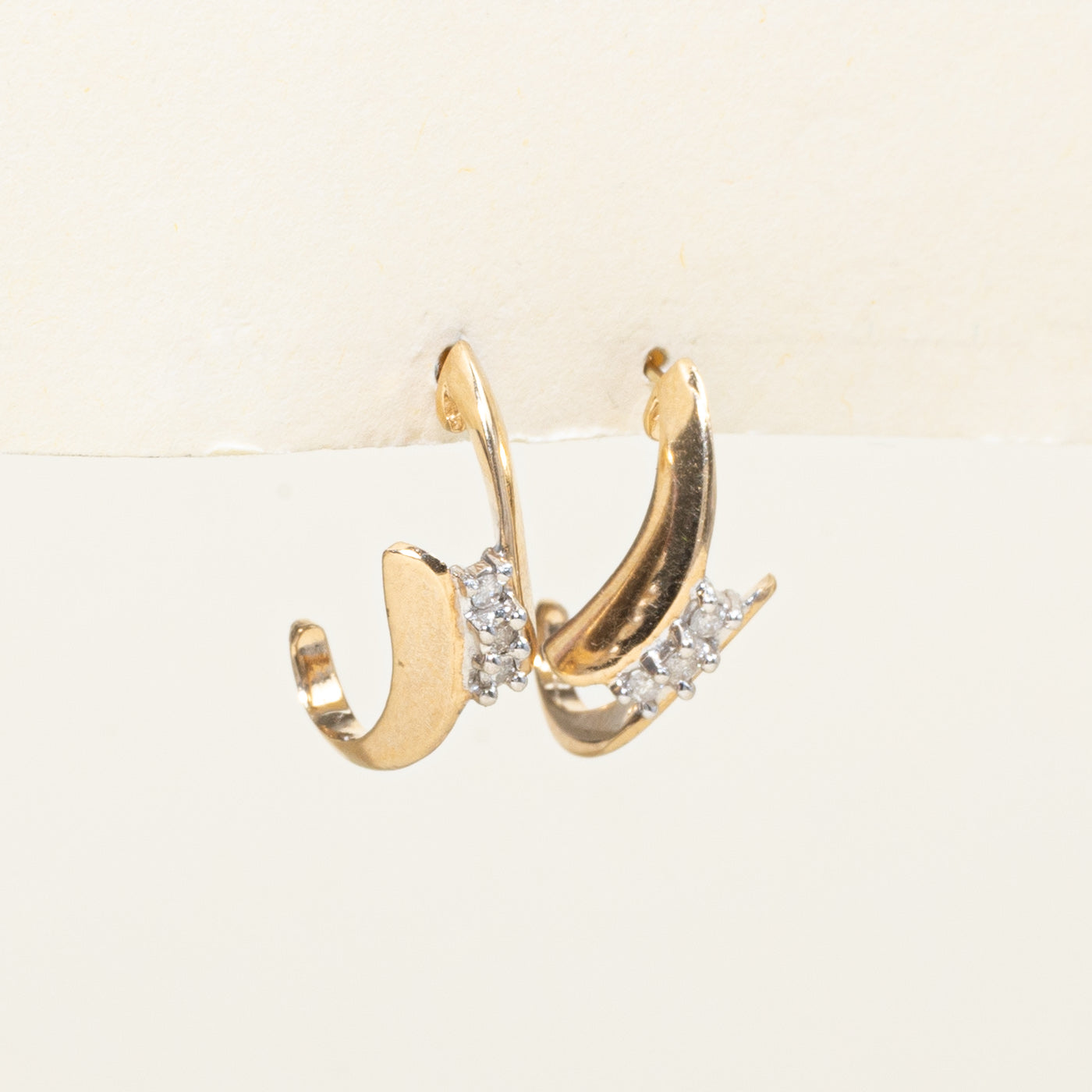 Diamond Cluster Half Hoop Earrings