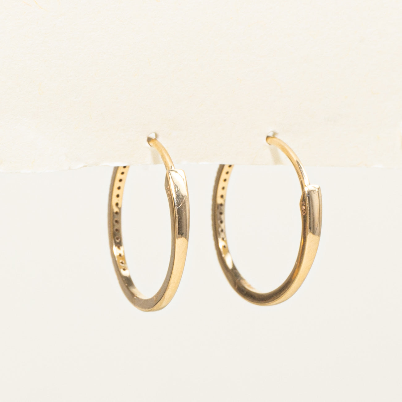 Pave Set Diamond Hoop Earrings