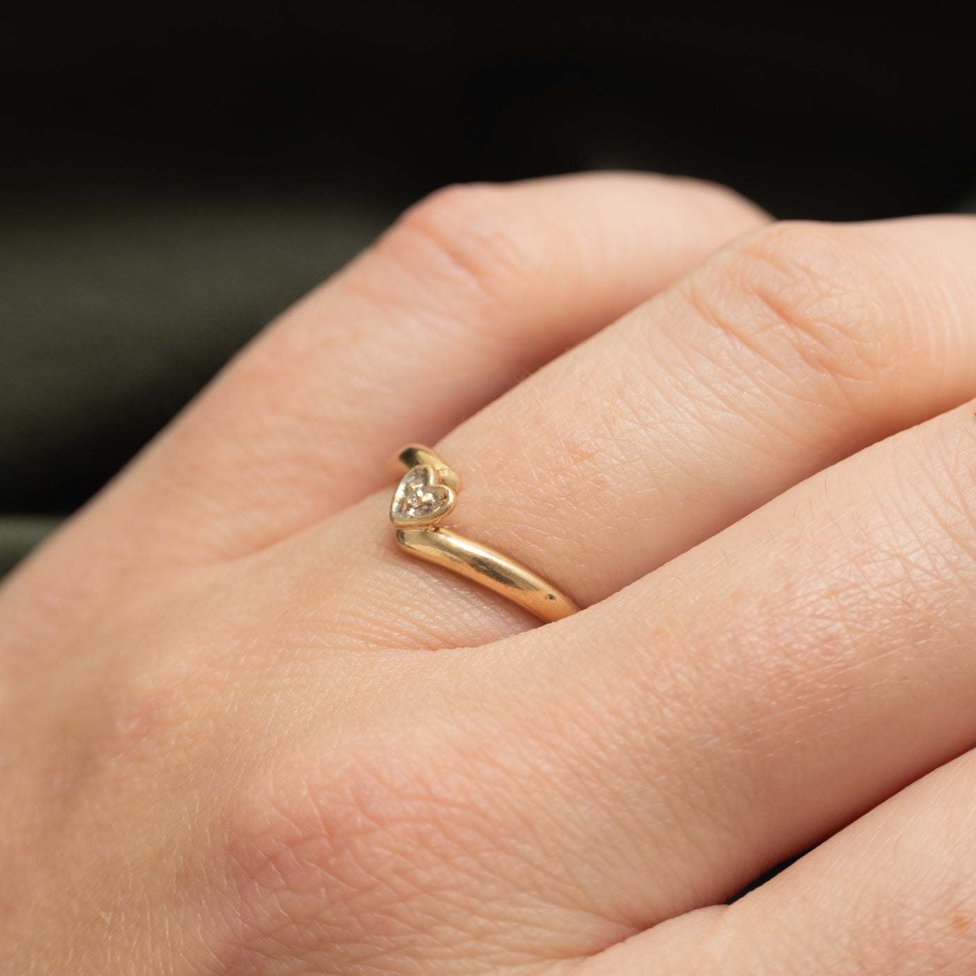 Diamond Heart Bypass Ring | SZ 5.75